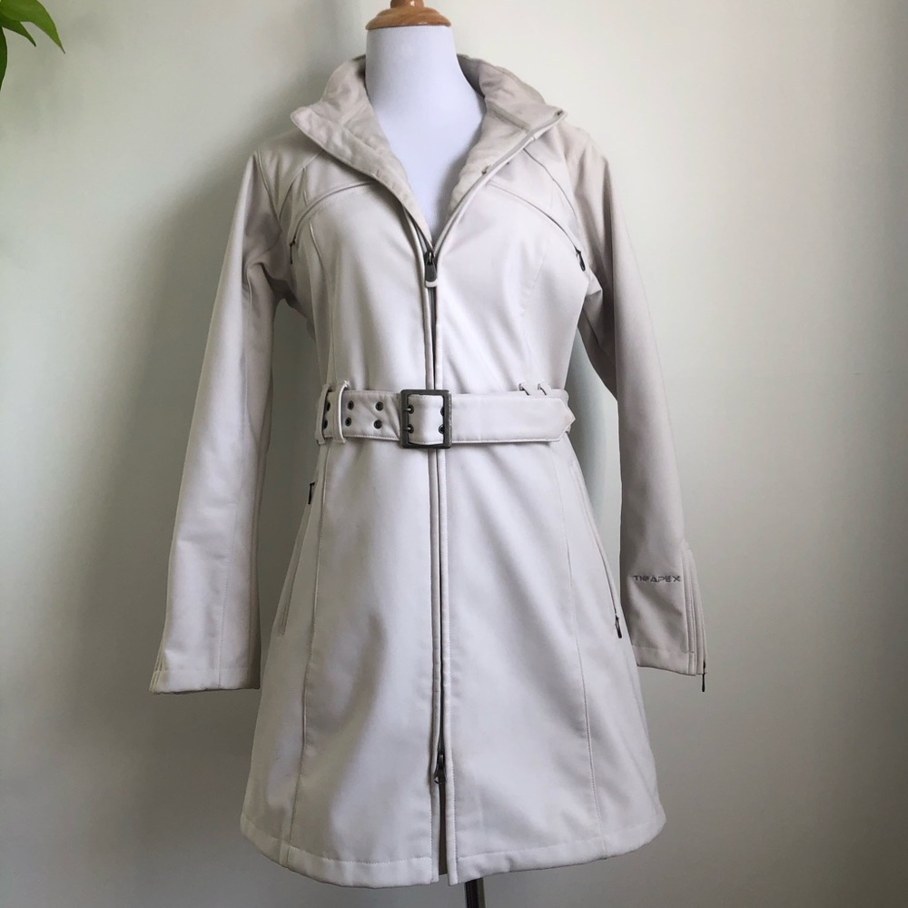 North Face Cream Waterproof Jacket Coat Size Small